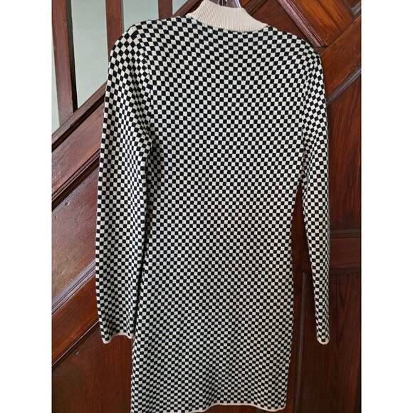 Abercrombie & Fitch Womens Checkerboard Long Sleeve Knit Dress Size M - Picture 2 of 6